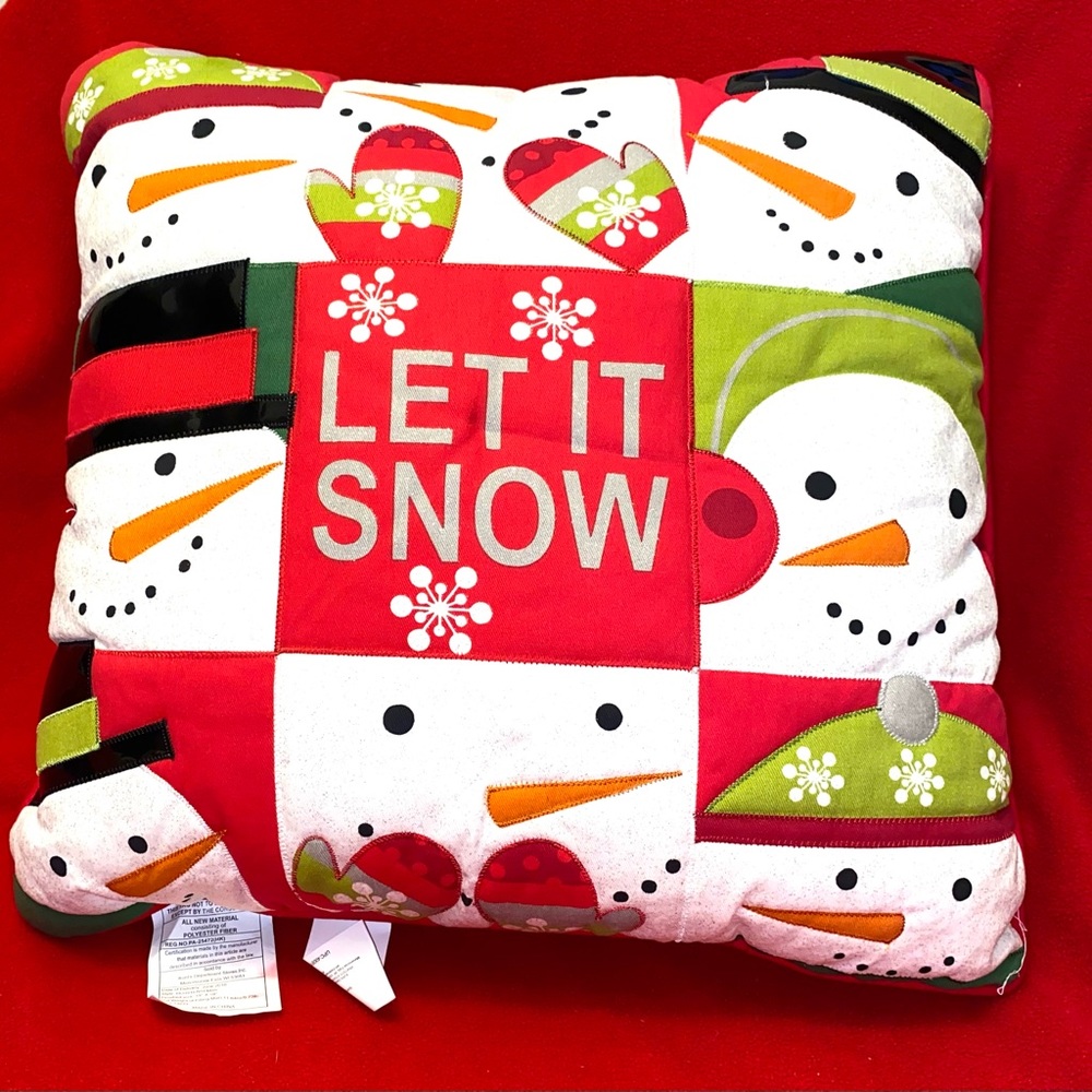 Let it Snow Pillow Winter or Christmas Pillow by St Nicholas Square.